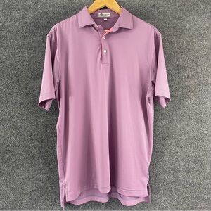PETER MILLAR Mens Summer Comfort Polo Size Medium Purple Blue Stripe Golf Tennis